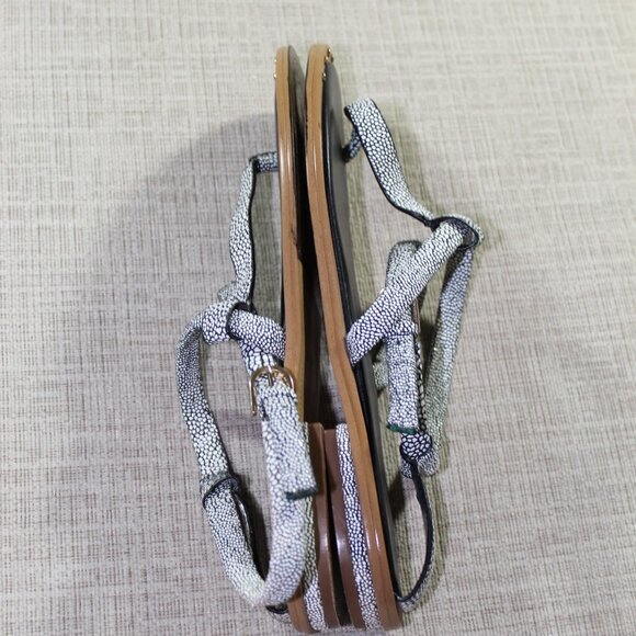 Isola Mackenzie Black and White Flat Sandal Sz 8.5 - Picture 4 of 7